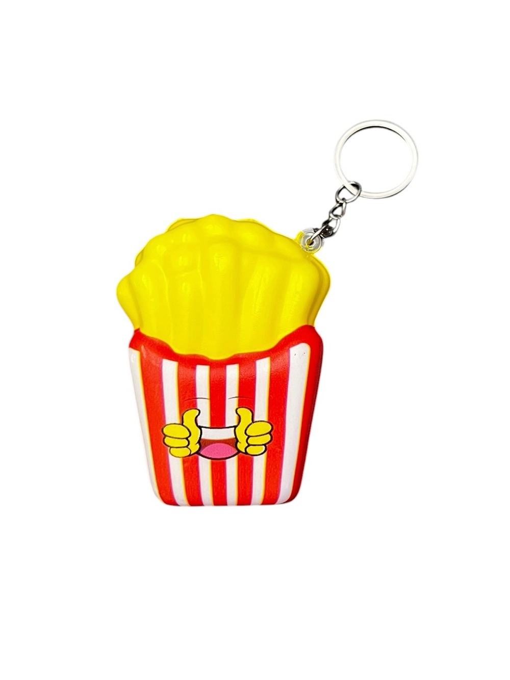 French Fries Smiley Face Thumb Up Squishy Toy Best Seller Stress Relief Keychain